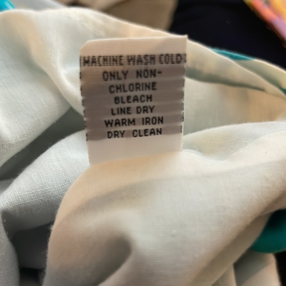 Talbots Sz 6 Green Blue Halter Cotton Vintage Shift Lined Side Pockets D… - Picture 10 of 10